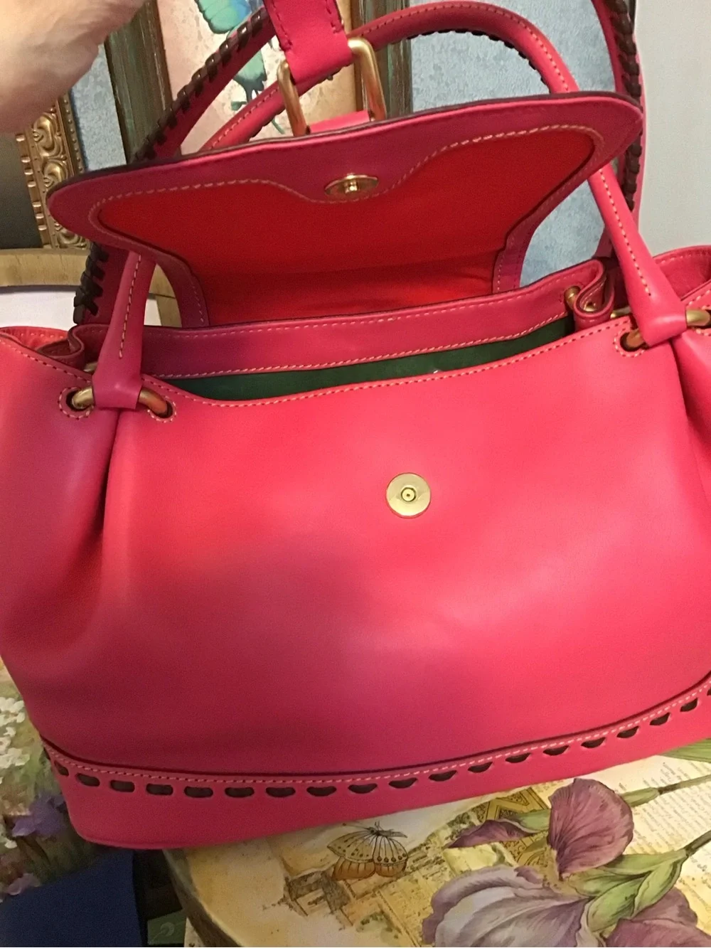Dooney & Bourke Florentine Flap Satchel fuchsia pink💐